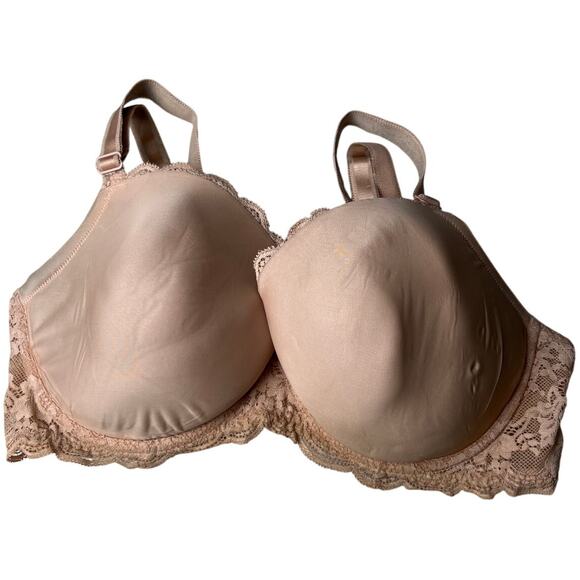Victoria's Secret Women's Cream and Brown Bra 36DD Used - Picture 1 of 6